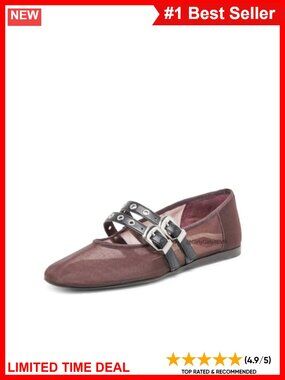 Mesh Mary Jane Ballet Flats Double Strap Buckle Grommet Casual Shoes